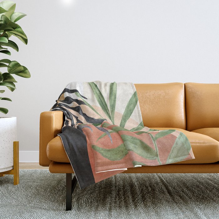 Abstract Tropical Art VI Throw Blanket Gallery Image 1
