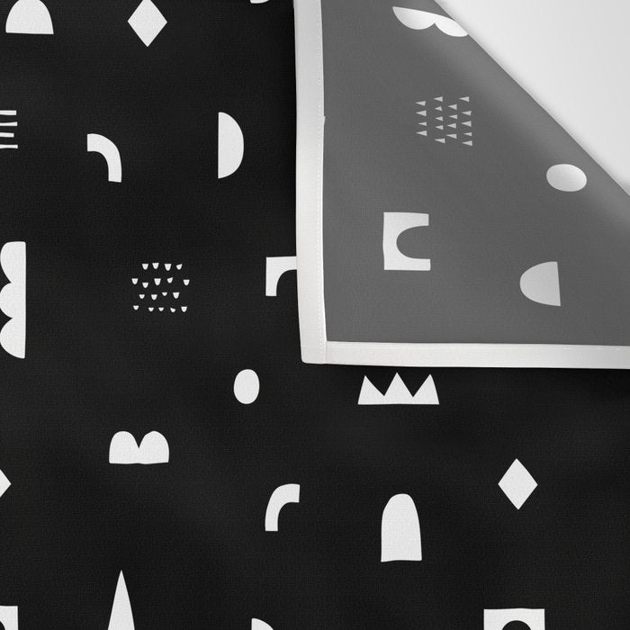 Black and white abstract organic shape pattern Wall Tapestry Gallery Image 3