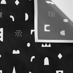 Black and white abstract organic shape pattern Wall Tapestry Gallery Image 3