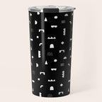 Black and white abstract organic shape pattern Travel Mug Gallery Image 1