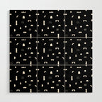 Black and white abstract organic shape pattern Wood Wall Art Gallery Image 1