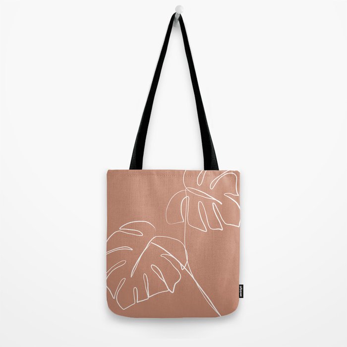 Monstera minimal - earth Tote Bag Gallery Image 2