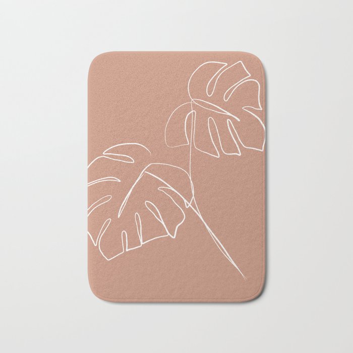 Monstera minimal - earth Bath Mat Gallery Image 1