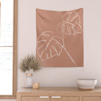 Monstera minimal - earth Wall Tapestry Gallery Image 2