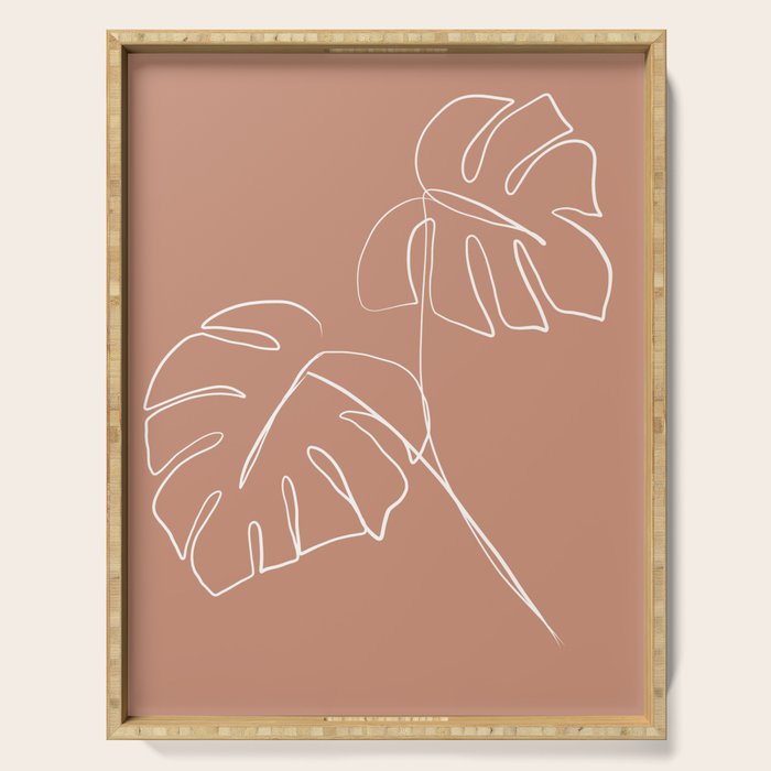 Monstera minimal - earth Serving Tray Gallery Image 1