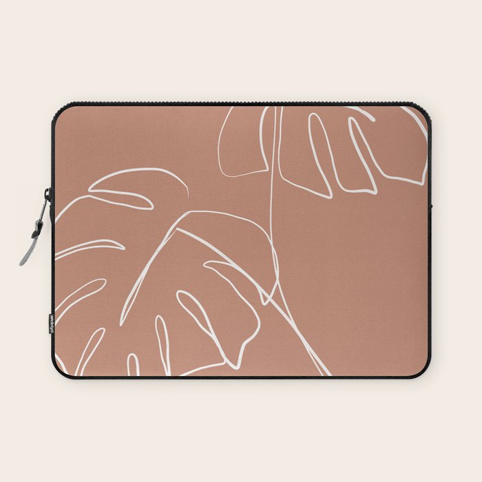 Monstera minimal - earth Laptop Sleeve Gallery Image 1