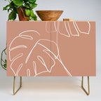 Monstera minimal - earth Credenza Gallery Image 1