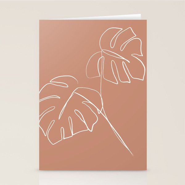Monstera minimal - earth Stationery Card Gallery Image 1