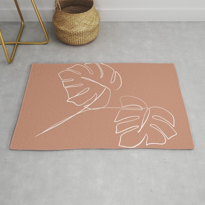 Monstera minimal - earth Rug Gallery Image 1