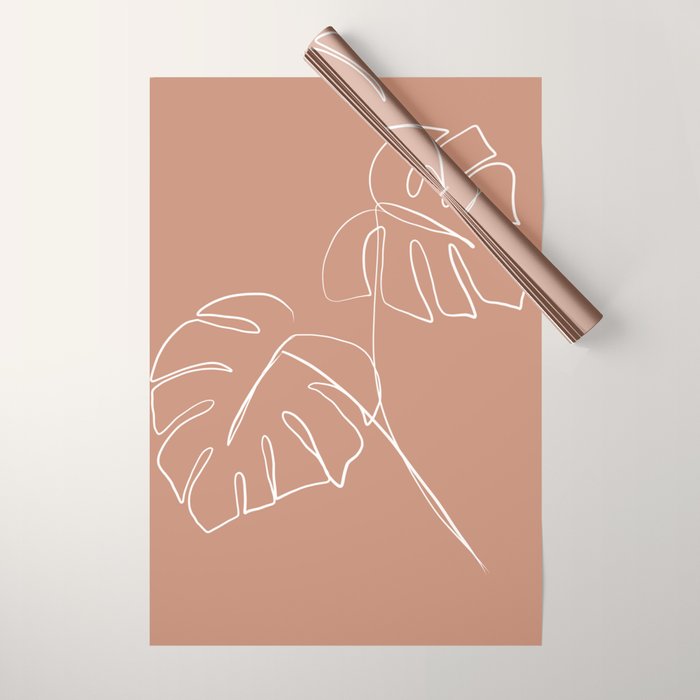 Monstera minimal - earth Wrapping Paper Gallery Image 1
