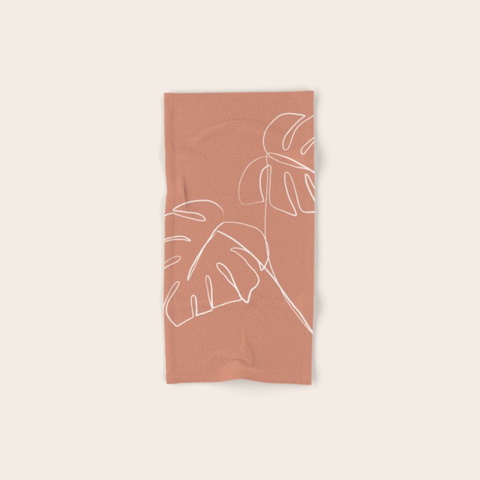 Monstera minimal - earth Bath Towel Gallery Image 1
