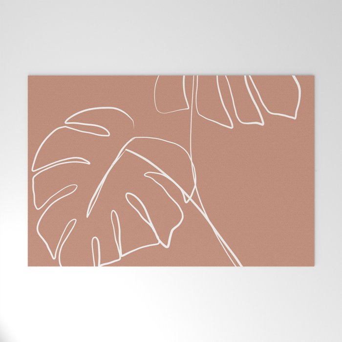 Monstera minimal - earth Welcome Mat Gallery Image 1