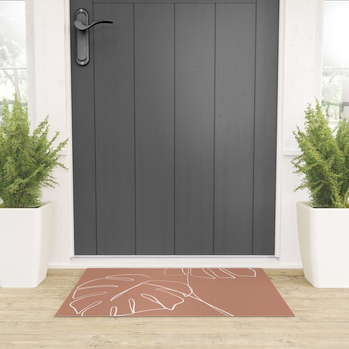 Monstera minimal - earth Welcome Mat Gallery Image 3
