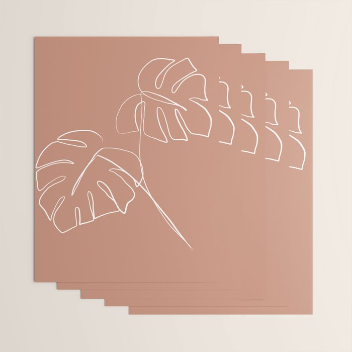 Monstera minimal - earth Wrapping Paper Gallery Image 3