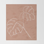 Monstera minimal - earth Throw Blanket Gallery Image 2