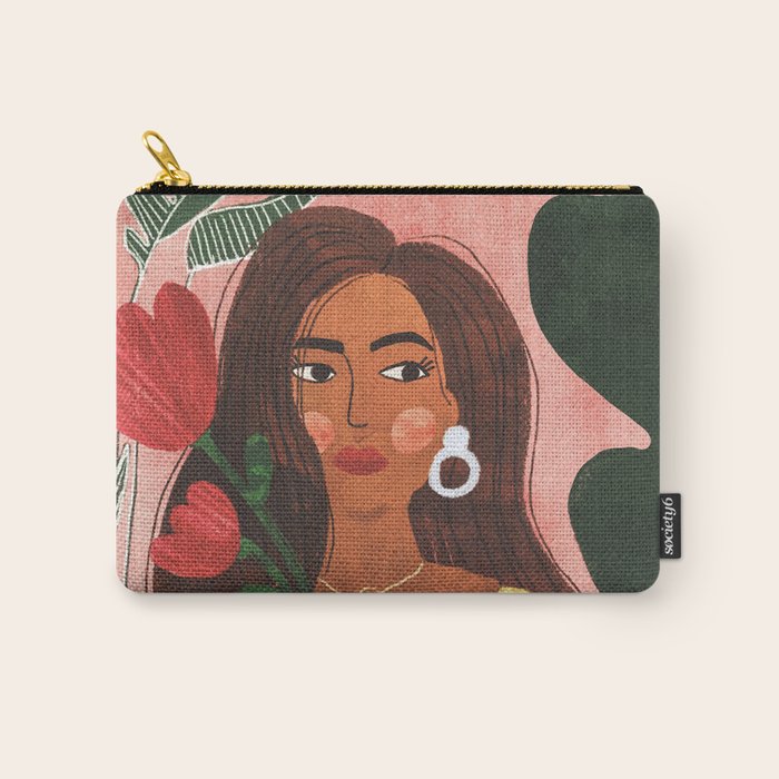 Lady with Tulip Carry All Pouch Gallery Image 1