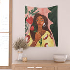 Lady with Tulip Wall Tapestry Gallery Image 2