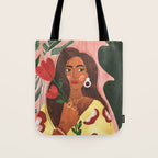 Lady with Tulip Tote Bag Gallery Image 1