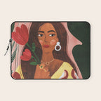 Lady with Tulip Laptop Sleeve Gallery Image 1