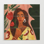 Lady with Tulip Wood Wall Art Gallery Image 1