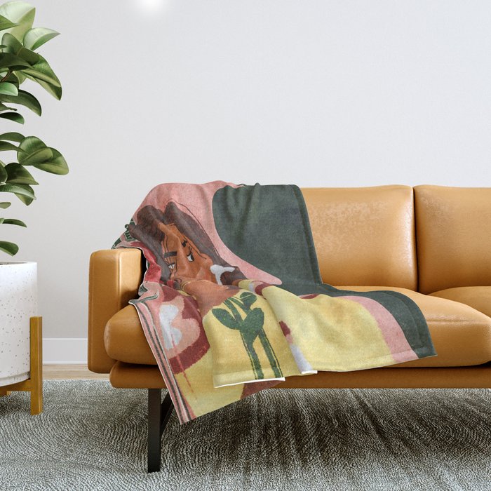 Lady with Tulip Throw Blanket Gallery Image 1
