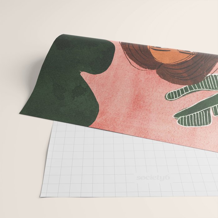 Lady with Tulip Wrapping Paper Gallery Image 2