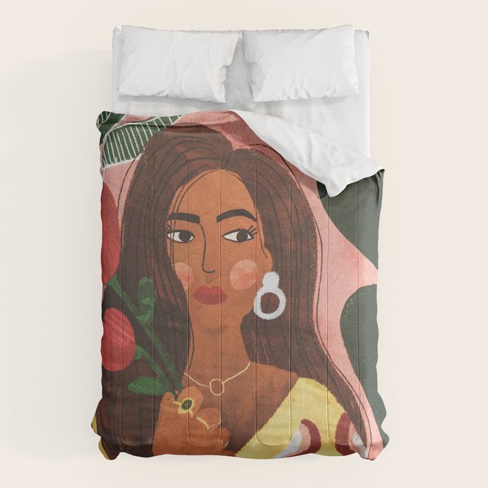 Lady with Tulip Comforter Gallery Image 1