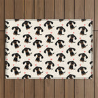 Dachshund Love | Cute Longhaired Black and Tan Wiener Dog Outdoor Rug Gallery Image 1