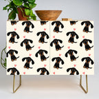Dachshund Love | Cute Longhaired Black and Tan Wiener Dog Credenza Gallery Image 1