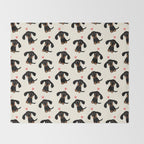 Dachshund Love | Cute Longhaired Black and Tan Wiener Dog Throw Blanket Gallery Image 2