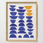 'Sunset Eyes' Mid Century Modern Minimalist Paper Collage Semicircles Blue Yellow Colors Serving Tray Gallery Image 1