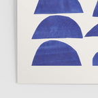 'Sunset Eyes' Mid Century Modern Minimalist Paper Collage Semicircles Blue Yellow Colors Poster Gallery Image 3