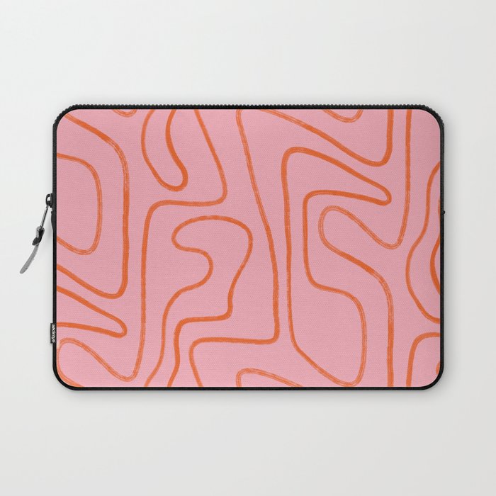Abstract Line Pink and Orange Laptop Sleeve Gallery Image 1