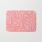 Abstract Line Pink and Orange Bath Mat Gallery Image 1