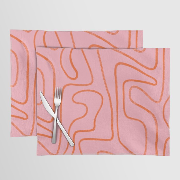 Abstract Line Pink and Orange Placemat Gallery Image 1