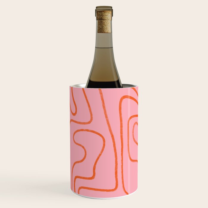Abstract Line Pink and Orange Wine Chiller Gallery Image 1