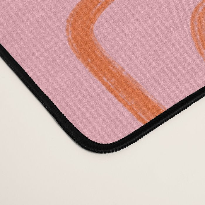 Abstract Line Pink and Orange Desk Mat Gallery Image 4