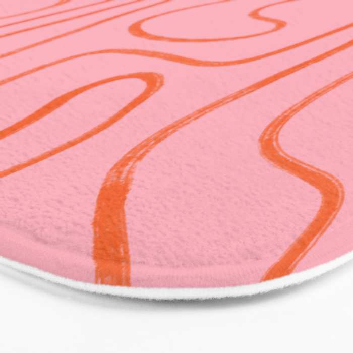 Abstract Line Pink and Orange Bath Mat Gallery Image 3