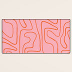 Abstract Line Pink and Orange Desk Mat Gallery Image 3