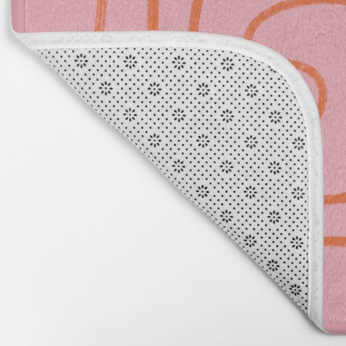 Abstract Line Pink and Orange Bath Mat Gallery Image 2