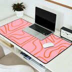 Abstract Line Pink and Orange Desk Mat Gallery Image 2