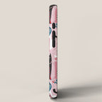Feline Christmas vibes // pastel pink background green fuchsia pink white and black kittens iPhone Case Gallery Image 2