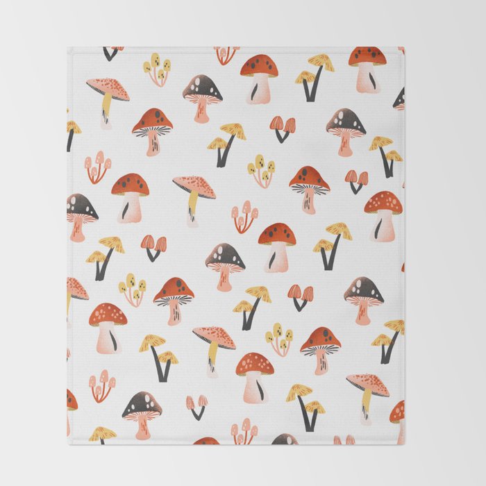 Mini Mushrooms Throw Blanket Gallery Image 2