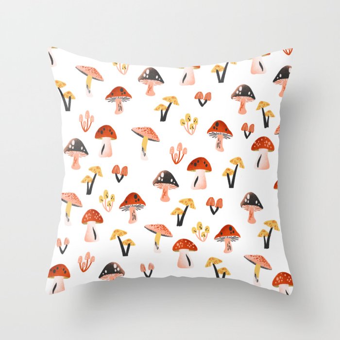 Mini Mushrooms Throw Pillow Gallery Image 6