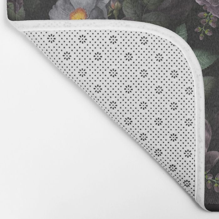 Mystic Moon Night Roses Botanical Flower Garden Bath Mat Gallery Image 2