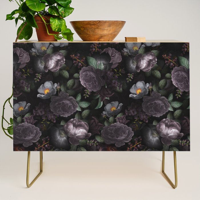 Mystic Moon Night Roses Botanical Flower Garden Credenza Gallery Image 1