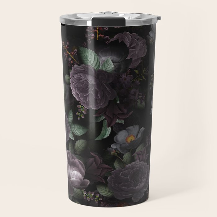 Mystic Moon Night Roses Botanical Flower Garden Travel Mug Gallery Image 1