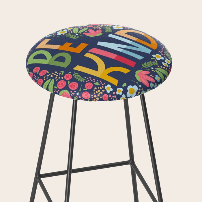 Be kind, floral Stool Gallery Image 2