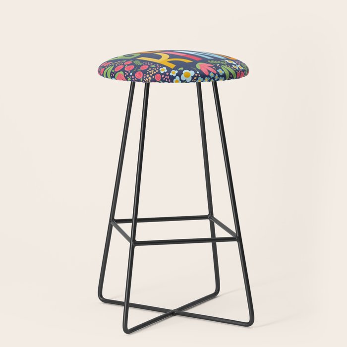 Be kind, floral Stool Gallery Image 1