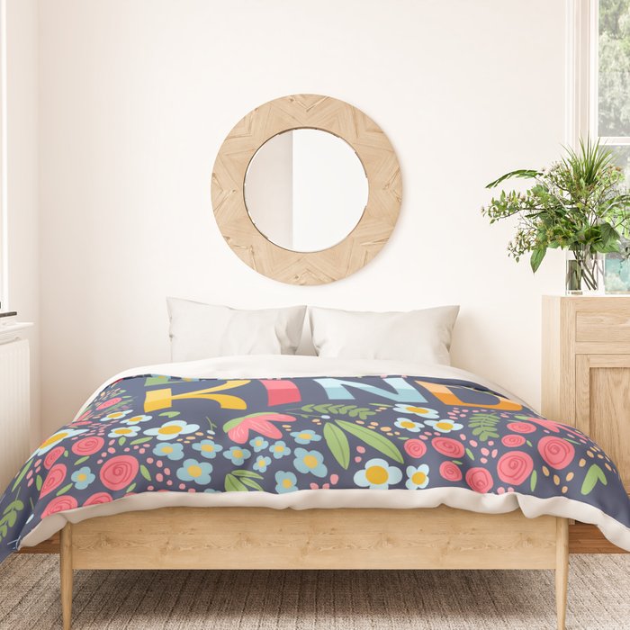 Be kind, floral Duvet Cover Gallery Image 3